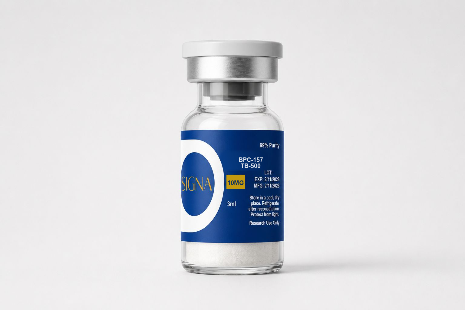 SignaPeptides BPC-157 / TB-500 10mg research peptide vial
